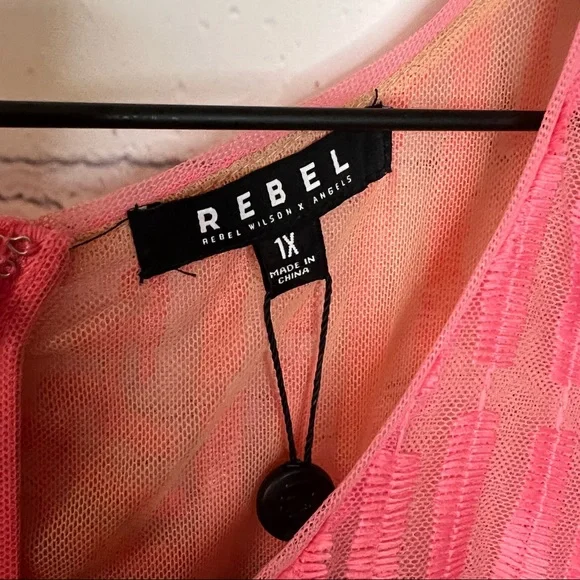 Rebel Wilson x Angels Embroidered Mesh Empire Waist Dress Confetti Size 1X NWT - Picture 11 of 13